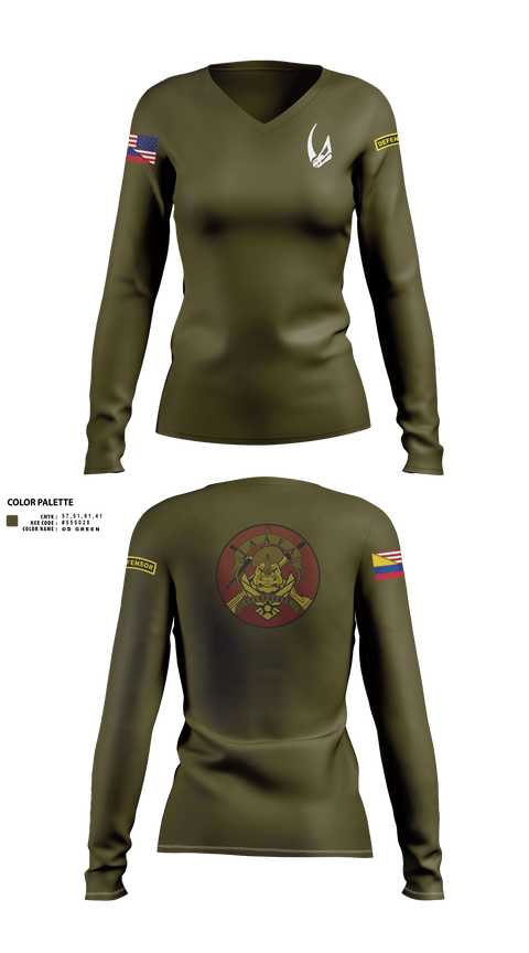 Womens Long Sleeve Vneck Shirt, 837 TRS Rhinos, Air Force, Teamtime, Team time, sublimation, custom sports apparel, team uniforms, spirit wear, spiritwear, sports uniforms, custom shirts, team store, custom team store, fundraiser sports, apparel fundraiser