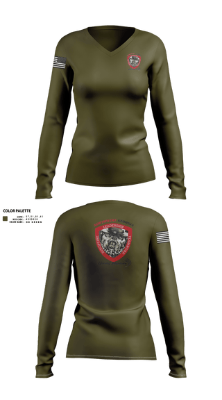Womens Long Sleeve Vneck Shirt, Northwest Georgia Young Marines, , Teamtime, Team time, sublimation, custom sports apparel, team uniforms, spirit wear, spiritwear, sports uniforms, custom shirts, team store, custom team store, fundraiser sports, apparel fundraiser