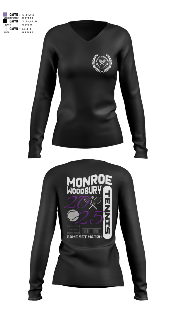 1141 INFANTRY REGIMENT Womens Long Sleeve Vneck Shirt 1, Monroe Woodbury, Tennis, Teamtime, Team time, sublimation, custom sports apparel, team uniforms, spirit wear, spiritwear, sports uniforms, custom shirts, team store, custom team store, fundraiser sports, apparel fundraiser