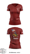 B2 Patriots barrel Women's Short Sleeve V-neck Shirt - 2
