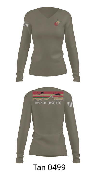 1528th FSC (SO) (A) 11146536 Women's Long Sleeve V-neck Shirt - 77