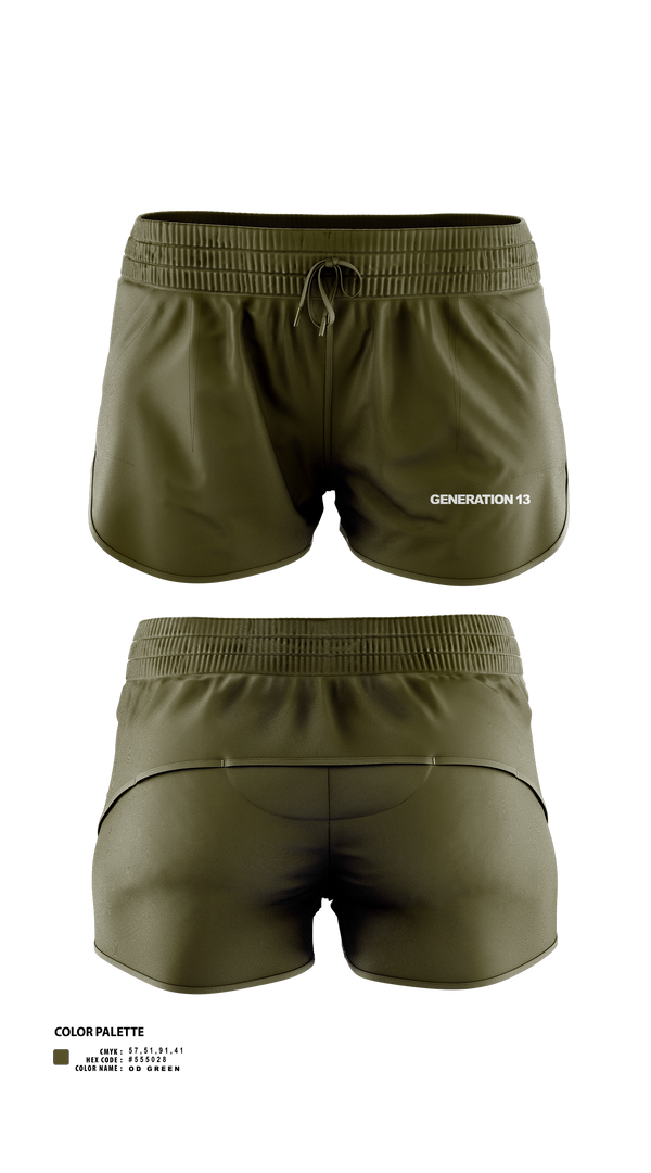 Womens Shorts, Generation 13, , Teamtime, Team time, sublimation, custom sports apparel, team uniforms, spirit wear, spiritwear, sports uniforms, custom shirts, team store, custom team store, fundraiser sports, apparel fundraiser