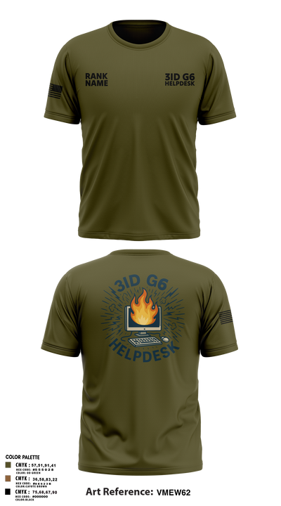 3ID G6 Helpdesk 95393067 Short Sleeve Performance Shirt - 105
