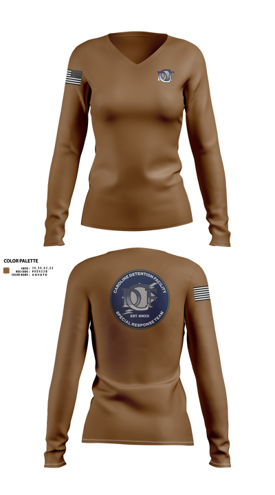 Caroline Detention Facility 57088253 Women's Long Sleeve V-neck Shirt - 1