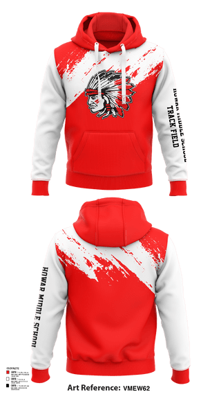 Hoodie, Howar Middle School Track & Field, Track & Field, Teamtime, Team time, sublimation, custom sports apparel, team uniforms, spirit wear, spiritwear, sports uniforms, custom shirts, team store, custom team store, fundraiser sports, apparel fundraiser