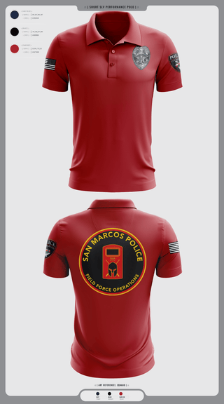 Short Sleeve Performance Polo, San marcos police - field force, Police, Teamtime, Team time, sublimation, custom sports apparel, team uniforms, spirit wear, spiritwear, sports uniforms, custom shirts, team store, custom team store, fundraiser sports, apparel fundraiser