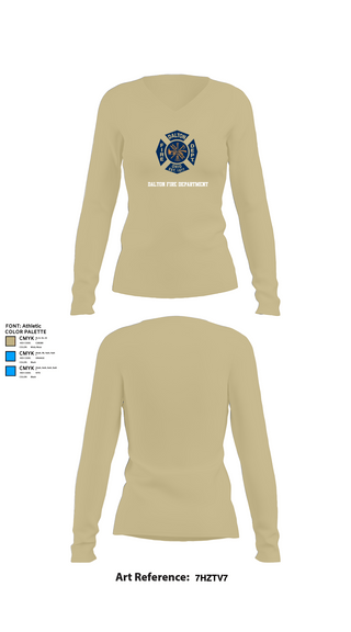 Womens Long Sleeve Vneck Shirt, Dalton Fire Department, , Teamtime, Team time, sublimation, custom sports apparel, team uniforms, spirit wear, spiritwear, sports uniforms, custom shirts, team store, custom team store, fundraiser sports, apparel fundraiser