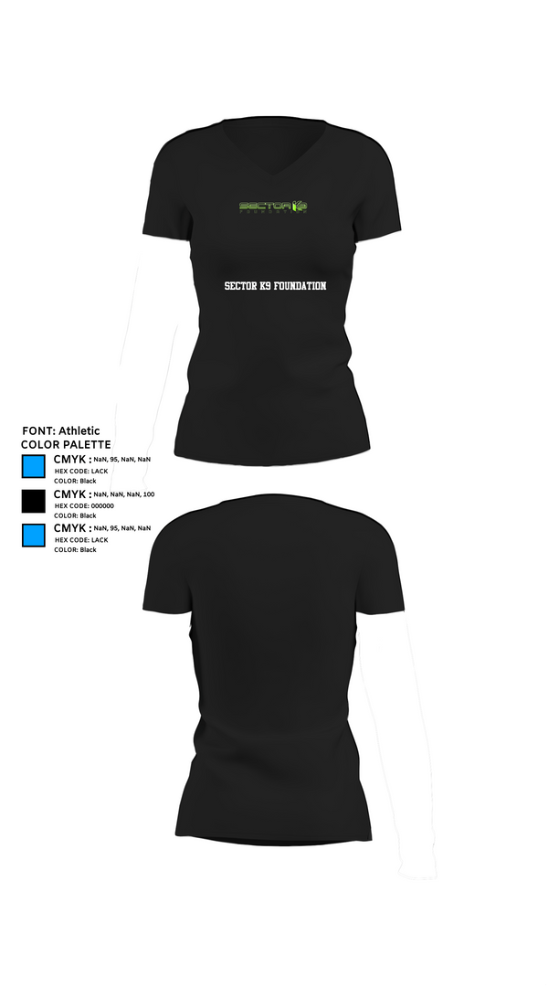 Womens Short Sleeve Vneck Shirt, Sector K9 Foundation, , Teamtime, Team time, sublimation, custom sports apparel, team uniforms, spirit wear, spiritwear, sports uniforms, custom shirts, team store, custom team store, fundraiser sports, apparel fundraiser