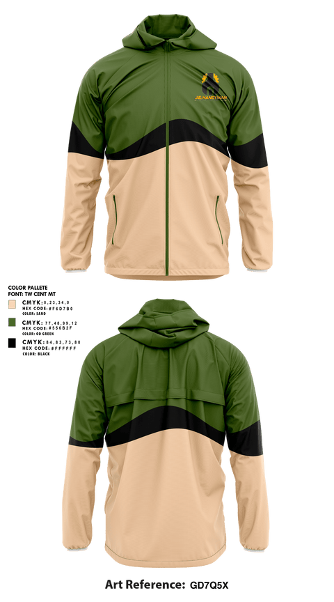 Windbreaker, J.E. Handyman, LLC, , Teamtime, Team time, sublimation, custom sports apparel, team uniforms, spirit wear, spiritwear, sports uniforms, custom shirts, team store, custom team store, fundraiser sports, apparel fundraiser