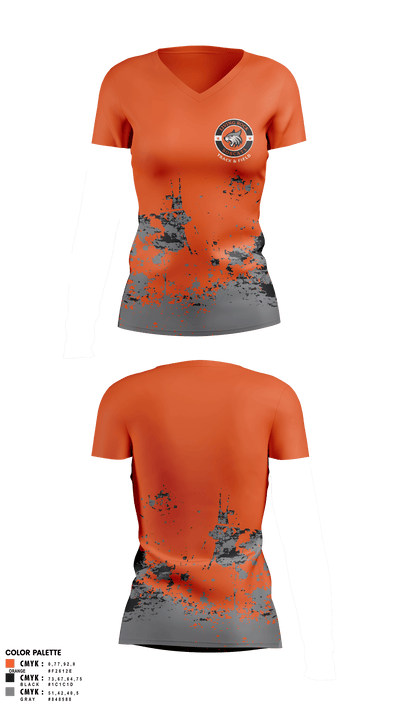 Living Rock Academy Track and Field 13606922 Women's Short Sleeve V-neck Shirt - 1