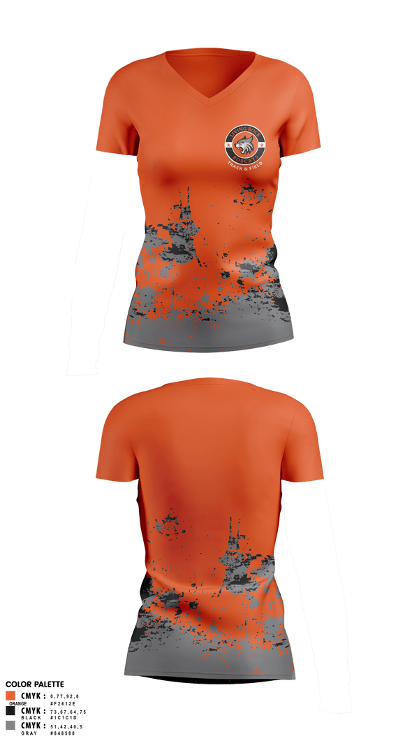 Womens Short Sleeve Vneck Shirt, Living Rock Academy Track and Field, Track & Field, Teamtime, Team time, sublimation, custom sports apparel, team uniforms, spirit wear, spiritwear, sports uniforms, custom shirts, team store, custom team store, fundraiser sports, apparel fundraiser
