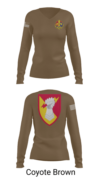 Womens Long Sleeve Vneck Shirt, 38th ADA BDE, Army, Teamtime, Team time, sublimation, custom sports apparel, team uniforms, spirit wear, spiritwear, sports uniforms, custom shirts, team store, custom team store, fundraiser sports, apparel fundraiser
