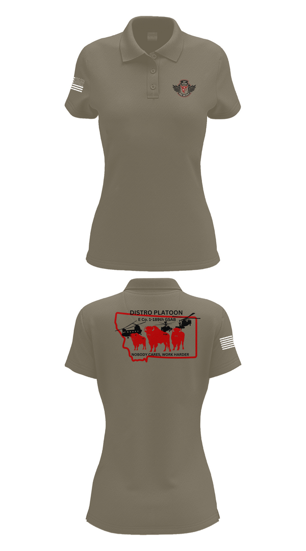 Womens Short Sleeve Performance Polo, E co. 1-189th, , Teamtime, Team time, sublimation, custom sports apparel, team uniforms, spirit wear, spiritwear, sports uniforms, custom shirts, team store, custom team store, fundraiser sports, apparel fundraiser