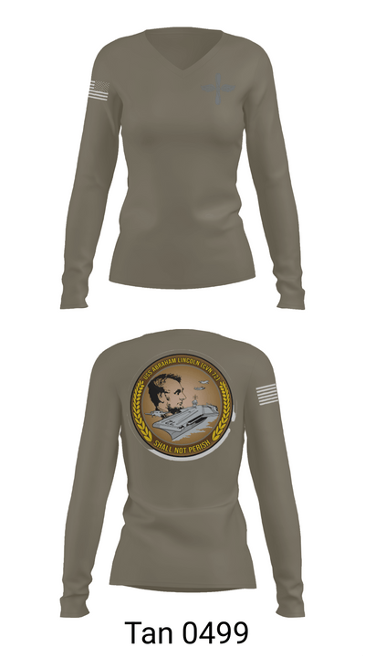 CVN 72 Abraham Lincoln 88368148 Women's Long Sleeve V-neck Shirt - 73