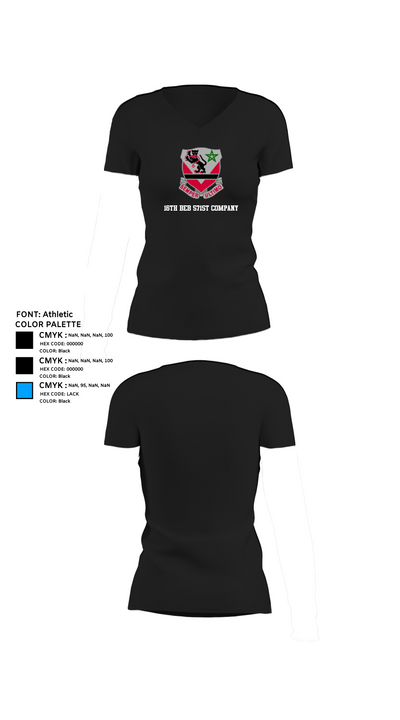 16th BEB 571st Company 8962391 Women's Short Sleeve V-neck Shirt - 24