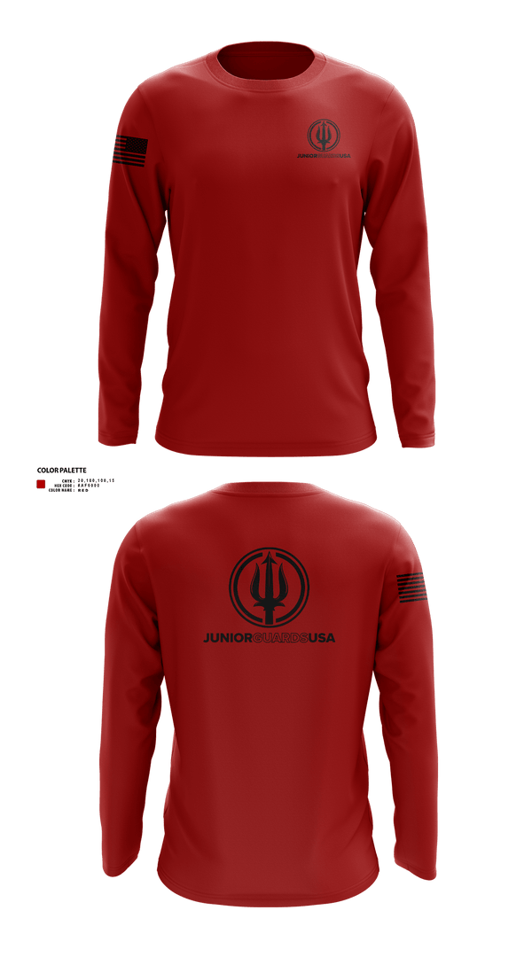 Long Sleeve Performance Shirt, Junior Guards USA, Swimming, Teamtime, Team time, sublimation, custom sports apparel, team uniforms, spirit wear, spiritwear, sports uniforms, custom shirts, team store, custom team store, fundraiser sports, apparel fundraiser