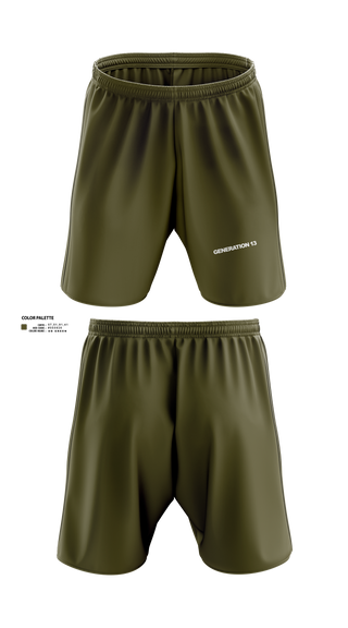 Athletic Shorts With Pockets, Generation 13, , Teamtime, Team time, sublimation, custom sports apparel, team uniforms, spirit wear, spiritwear, sports uniforms, custom shirts, team store, custom team store, fundraiser sports, apparel fundraiser