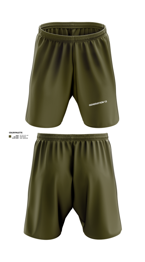 Athletic Shorts With Pockets, Generation 13, , Teamtime, Team time, sublimation, custom sports apparel, team uniforms, spirit wear, spiritwear, sports uniforms, custom shirts, team store, custom team store, fundraiser sports, apparel fundraiser