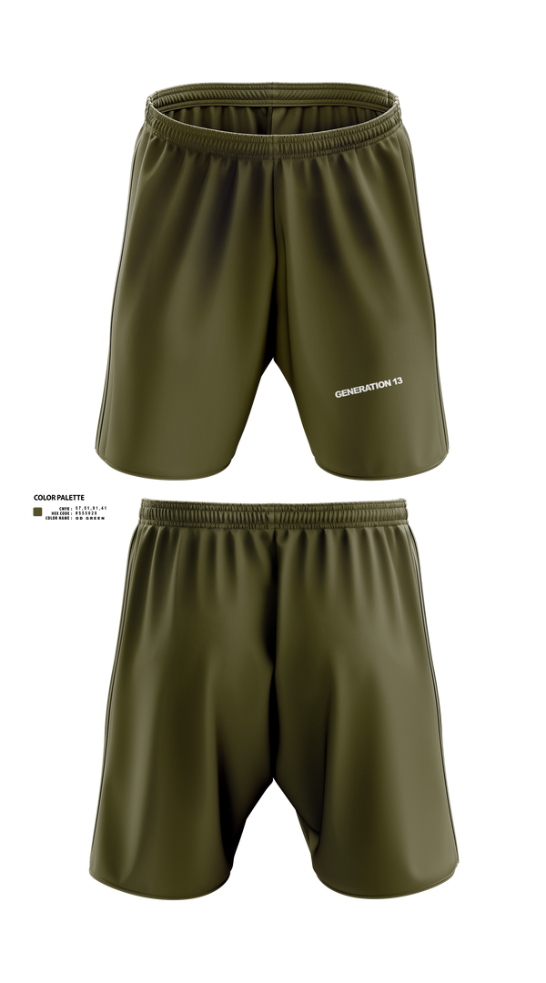 Athletic Shorts With Pockets, Generation 13, , Teamtime, Team time, sublimation, custom sports apparel, team uniforms, spirit wear, spiritwear, sports uniforms, custom shirts, team store, custom team store, fundraiser sports, apparel fundraiser