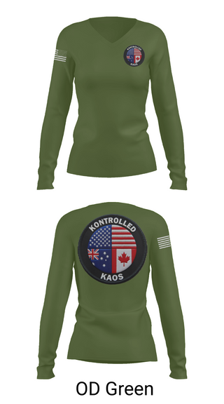 Womens Long Sleeve Vneck Shirt, Kontrolled Kaos, E-Sports, Teamtime, Team time, sublimation, custom sports apparel, team uniforms, spirit wear, spiritwear, sports uniforms, custom shirts, team store, custom team store, fundraiser sports, apparel fundraiser