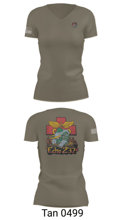 Echo Company 232nd battalion 37509624 Women's Short Sleeve V-neck Shirt - 68