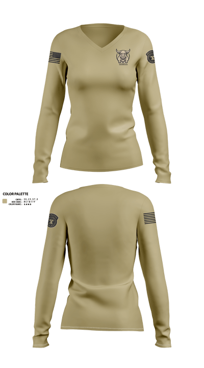 fallon-army-recruiting-station Women's Long Sleeve V-neck Shirt - 8