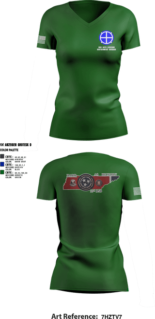 Womens Short Sleeve Vneck Shirt, HHC 35th Division Sustainment Brigade, National Guard, Teamtime, Team time, sublimation, custom sports apparel, team uniforms, spirit wear, spiritwear, sports uniforms, custom shirts, team store, custom team store, fundraiser sports, apparel fundraiser
