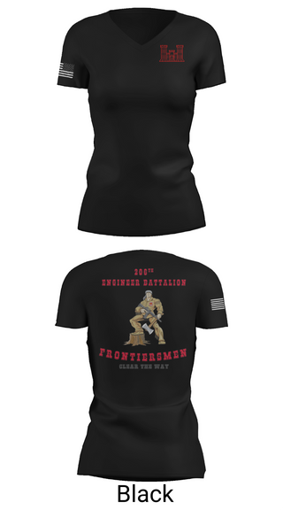 Womens Short Sleeve Vneck Shirt, 206th EN BN, , Teamtime, Team time, sublimation, custom sports apparel, team uniforms, spirit wear, spiritwear, sports uniforms, custom shirts, team store, custom team store, fundraiser sports, apparel fundraiser