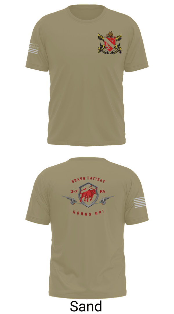 Old School Cotton Feel Shirt, Bravo Battery 3-7 FA, Army, Teamtime, Team time, sublimation, custom sports apparel, team uniforms, spirit wear, spiritwear, sports uniforms, custom shirts, team store, custom team store, fundraiser sports, apparel fundraiser