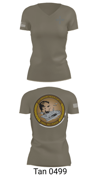 Womens Short Sleeve Vneck Shirt, CVN 72 Abraham Lincoln, , Teamtime, Team time, sublimation, custom sports apparel, team uniforms, spirit wear, spiritwear, sports uniforms, custom shirts, team store, custom team store, fundraiser sports, apparel fundraiser