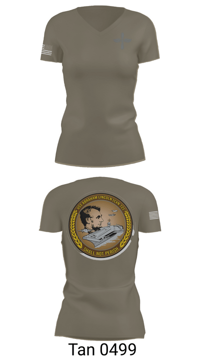 CVN 72 Abraham Lincoln 88368148 Women's Short Sleeve V-neck Shirt - 65