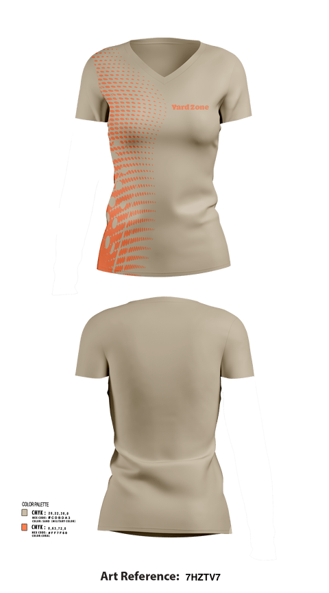 Womens Short Sleeve Vneck Shirt, Yard Zone, , Teamtime, Team time, sublimation, custom sports apparel, team uniforms, spirit wear, spiritwear, sports uniforms, custom shirts, team store, custom team store, fundraiser sports, apparel fundraiser