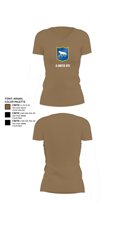 2/196th RTI 78936659 Women's Short Sleeve V-neck Shirt - 4