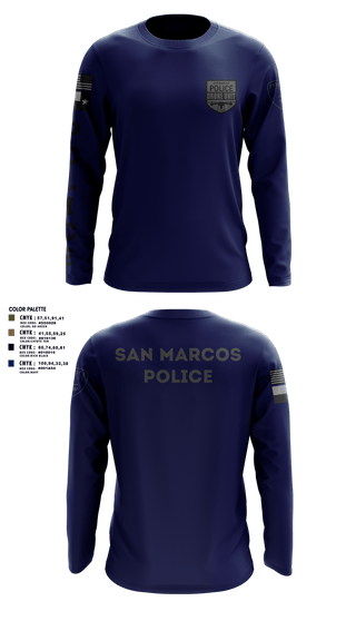 Long Sleeve Performance Shirt, San Marcos Police Drone Unit, Police, Teamtime, Team time, sublimation, custom sports apparel, team uniforms, spirit wear, spiritwear, sports uniforms, custom shirts, team store, custom team store, fundraiser sports, apparel fundraiser