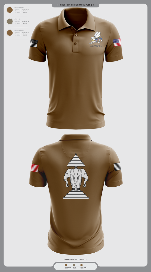 Short Sleeve Performance Polo, Seabee, Navy, Teamtime, Team time, sublimation, custom sports apparel, team uniforms, spirit wear, spiritwear, sports uniforms, custom shirts, team store, custom team store, fundraiser sports, apparel fundraiser