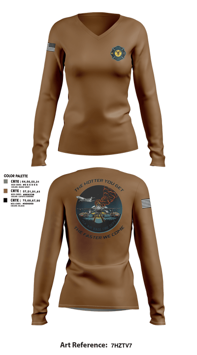 ISA Air base Fire Dept. 19172110 Women's Long Sleeve V-neck Shirt - 64