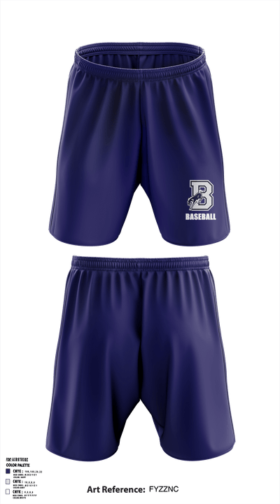 Burrillville High School Broncos Baseball 5359467 Athletic Shorts With Pockets - 1