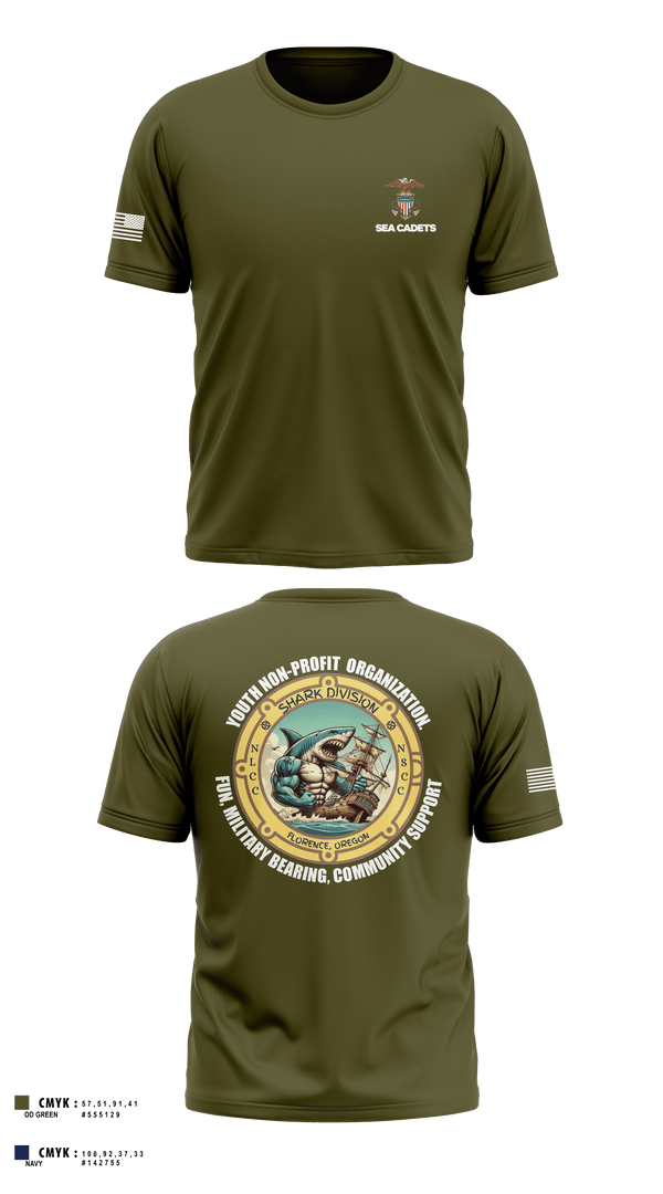 Short Sleeve Performance Shirt, US Naval Sea Cadets Shark Division, , Teamtime, Team time, sublimation, custom sports apparel, team uniforms, spirit wear, spiritwear, sports uniforms, custom shirts, team store, custom team store, fundraiser sports, apparel fundraiser