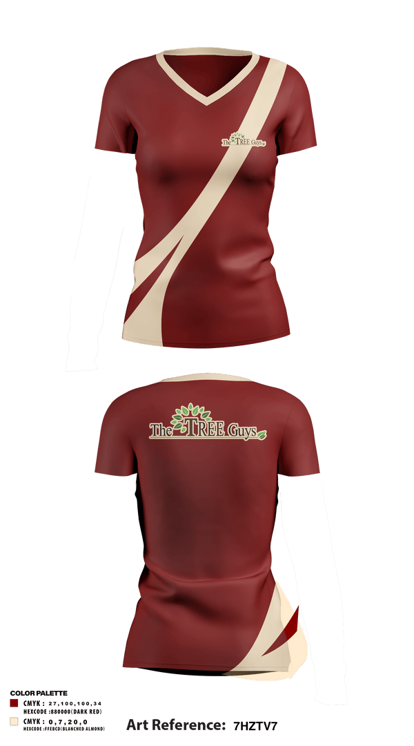 Womens Short Sleeve Vneck Shirt, The tree guys, , Teamtime, Team time, sublimation, custom sports apparel, team uniforms, spirit wear, spiritwear, sports uniforms, custom shirts, team store, custom team store, fundraiser sports, apparel fundraiser