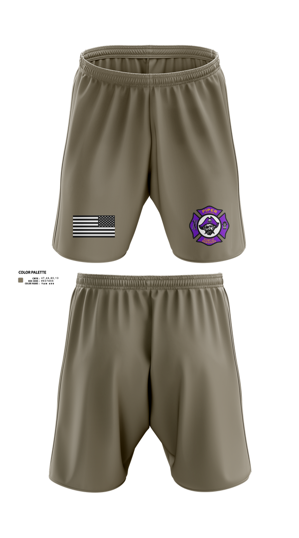 Athletic Shorts With Pockets, Piper High School Public Services Academy, Fire Department, Teamtime, Team time, sublimation, custom sports apparel, team uniforms, spirit wear, spiritwear, sports uniforms, custom shirts, team store, custom team store, fundraiser sports, apparel fundraiser