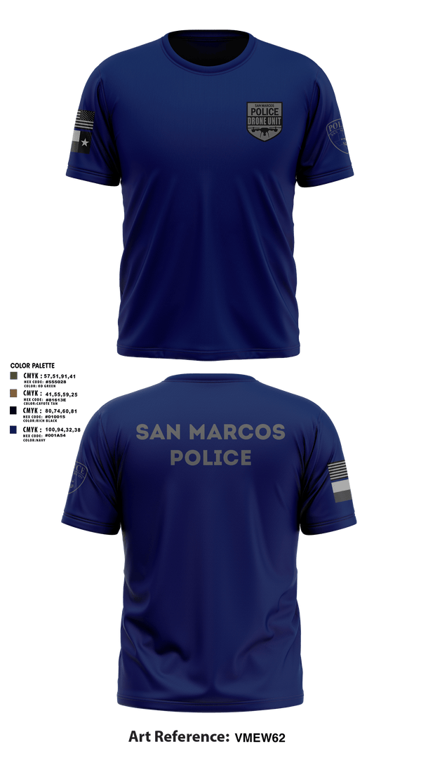 Short Sleeve Performance Shirt, San Marcos Police Drone Unit, Police, Teamtime, Team time, sublimation, custom sports apparel, team uniforms, spirit wear, spiritwear, sports uniforms, custom shirts, team store, custom team store, fundraiser sports, apparel fundraiser