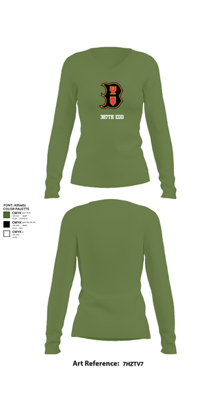 Womens Long Sleeve Vneck Shirt, 387th EOD, , Teamtime, Team time, sublimation, custom sports apparel, team uniforms, spirit wear, spiritwear, sports uniforms, custom shirts, team store, custom team store, fundraiser sports, apparel fundraiser