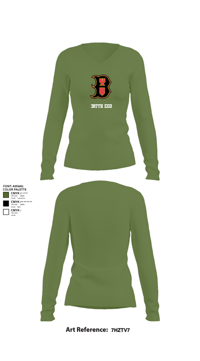 387th EOD 88373306 Women's Long Sleeve V-neck Shirt - 42