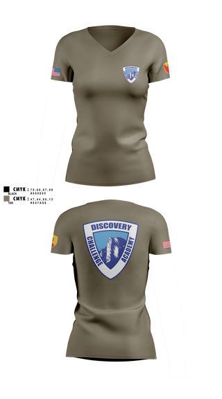 Womens Short Sleeve Vneck Shirt, Discovery ChalleNGe Academy, , Teamtime, Team time, sublimation, custom sports apparel, team uniforms, spirit wear, spiritwear, sports uniforms, custom shirts, team store, custom team store, fundraiser sports, apparel fundraiser