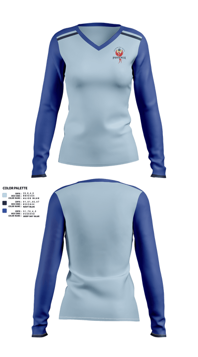 Sunshine City Phoenix 76021940 Women's Long Sleeve V-neck Shirt - 1