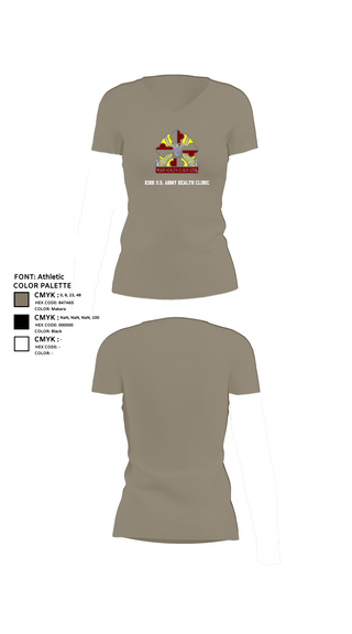 Womens Short Sleeve Vneck Shirt, Kirk U.S. Army Health Clinic, , Teamtime, Team time, sublimation, custom sports apparel, team uniforms, spirit wear, spiritwear, sports uniforms, custom shirts, team store, custom team store, fundraiser sports, apparel fundraiser