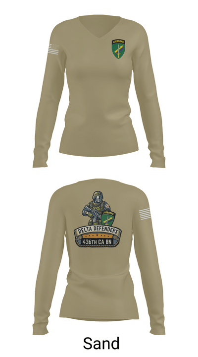 D Co 436th CA BN 62553628 Women's Long Sleeve V-neck Shirt - 97