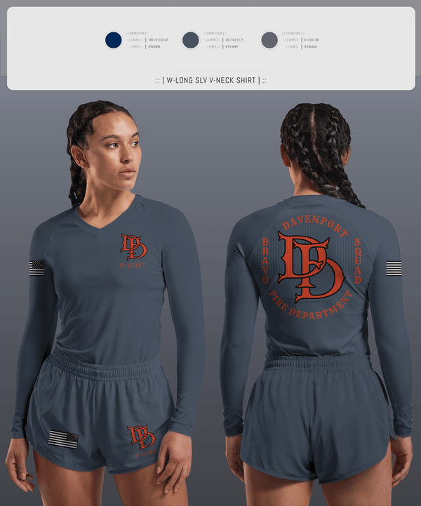 Womens Long Sleeve Vneck Shirt, B Shift, , Teamtime, Team time, sublimation, custom sports apparel, team uniforms, spirit wear, spiritwear, sports uniforms, custom shirts, team store, custom team store, fundraiser sports, apparel fundraiser