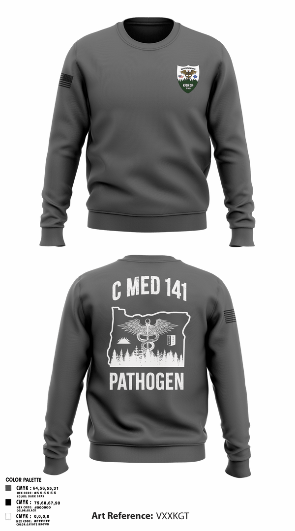 Crew Neck Sweatshirt, C Med, National Guard, Teamtime, Team time, sublimation, custom sports apparel, team uniforms, spirit wear, spiritwear, sports uniforms, custom shirts, team store, custom team store, fundraiser sports, apparel fundraiser