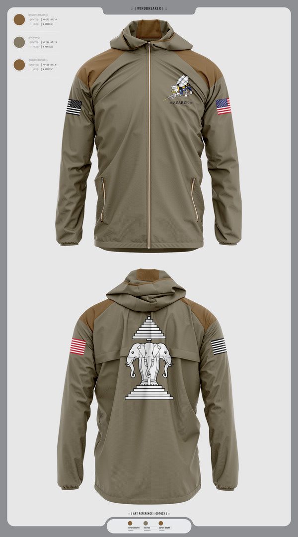 Windbreaker, Seabee, Navy, Teamtime, Team time, sublimation, custom sports apparel, team uniforms, spirit wear, spiritwear, sports uniforms, custom shirts, team store, custom team store, fundraiser sports, apparel fundraiser